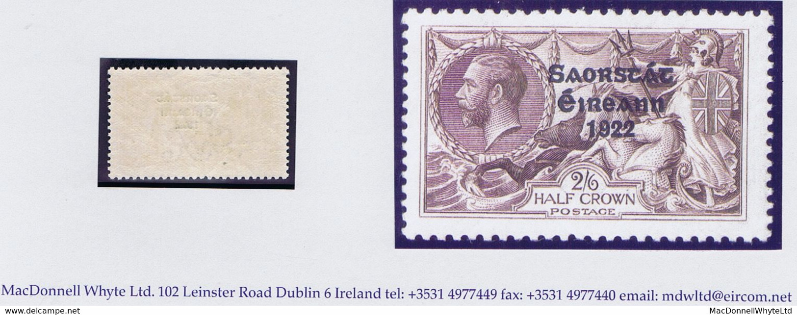 Ireland 1925 Saorstat 3-line Narrow Date Overprint, 2/6d Brown Fresh Mint Unmounted Never Hinged - Nuovi