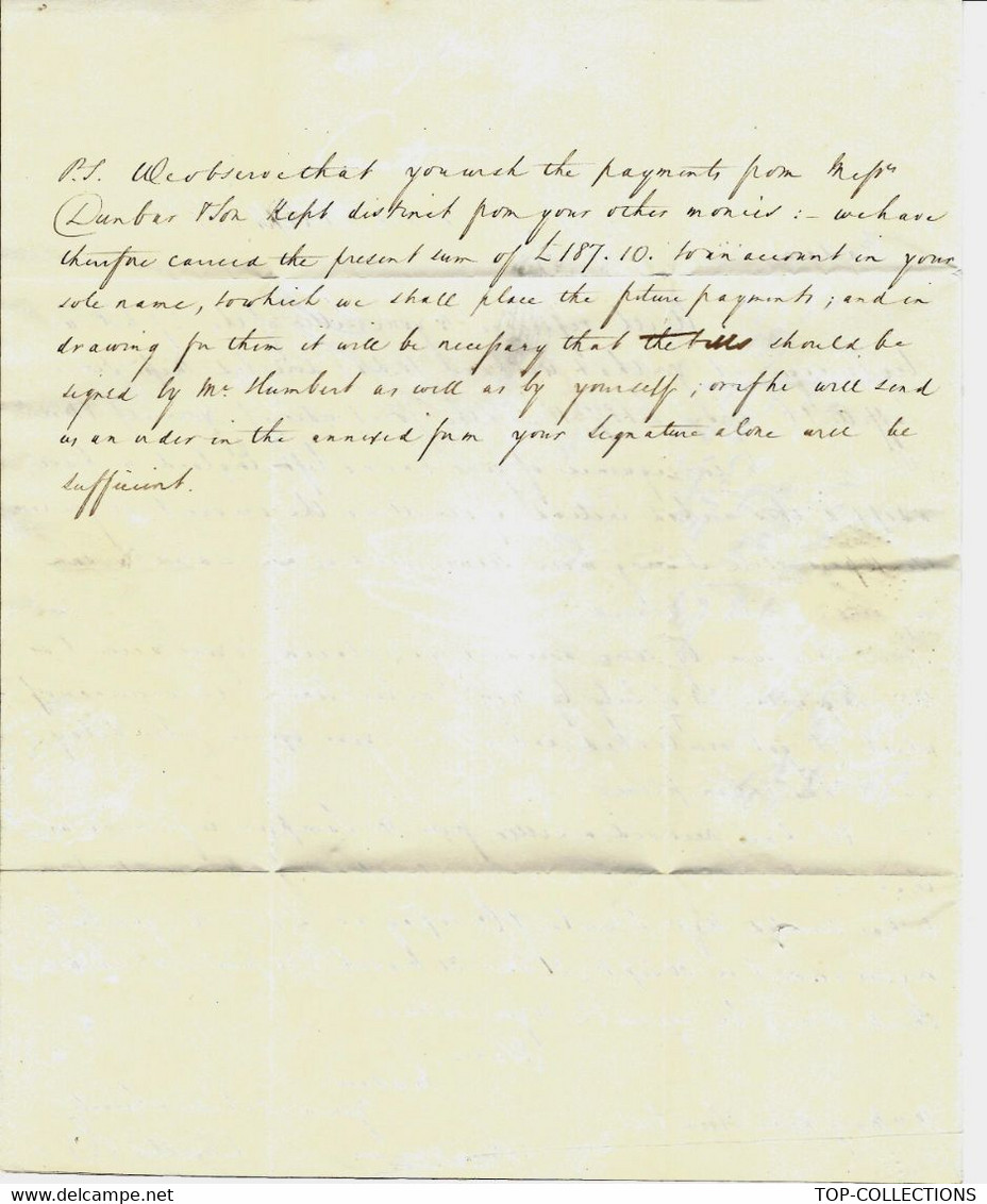 1837 LETTRE EN ANGLAIS AVOCAT DE LONDRES Pour Mr Et Mme MARY ANN HUMBERT Rue Faubourg St Honoré à PARIS - ...-1840 Prephilately