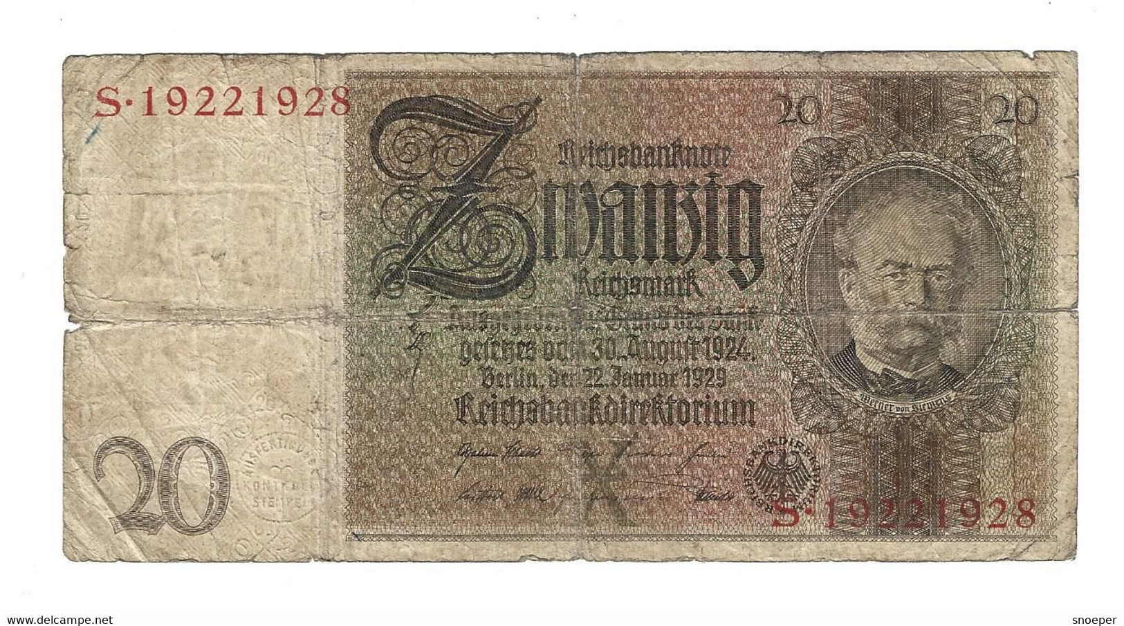 Germany  20 Mark   1929        181a - 20 Mark