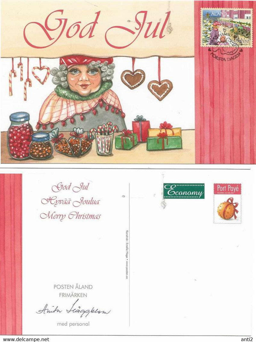 Finland Aland 2014  Christmas  - Waiting For Santa Claus, Sockings  -  Card  Cancelled First Day - Lettres & Documents