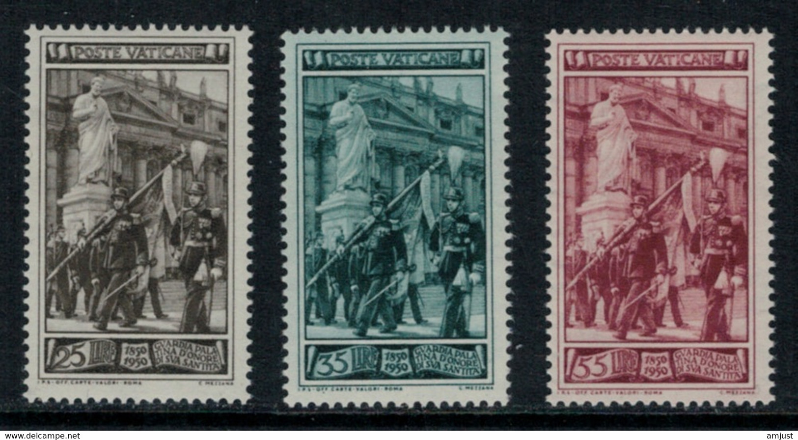Vatican //  1946-1960 // 1950 // 100 Ans De La Garde Palatine D'honneur  No.Y&T 158-160 Neuf** MNH - Unused Stamps