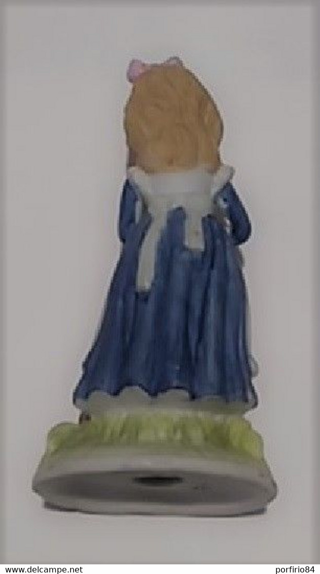 STATUETTA PORCELLANA BISQUIT CAPODIMONTE - BAMBINA CON GATTO - Capodimonte (ITA)