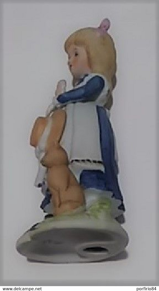 STATUETTA PORCELLANA BISQUIT CAPODIMONTE - BAMBINA CON GATTO - Capodimonte (ITA)