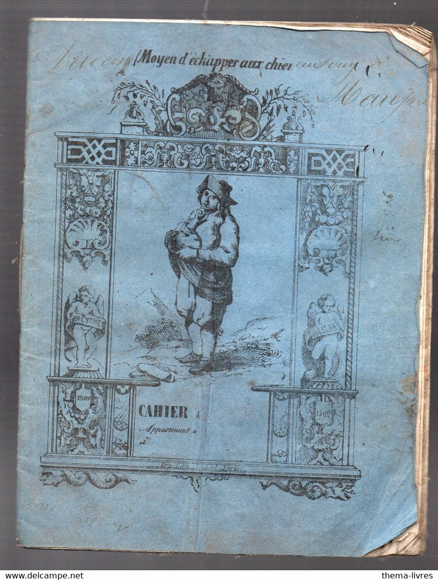 Cahier D'écolier Avec Couverture Illustrée  (XIXe )  MOYEN D'ACHAPPER AU CHIEN (M3477) - Protège-cahiers