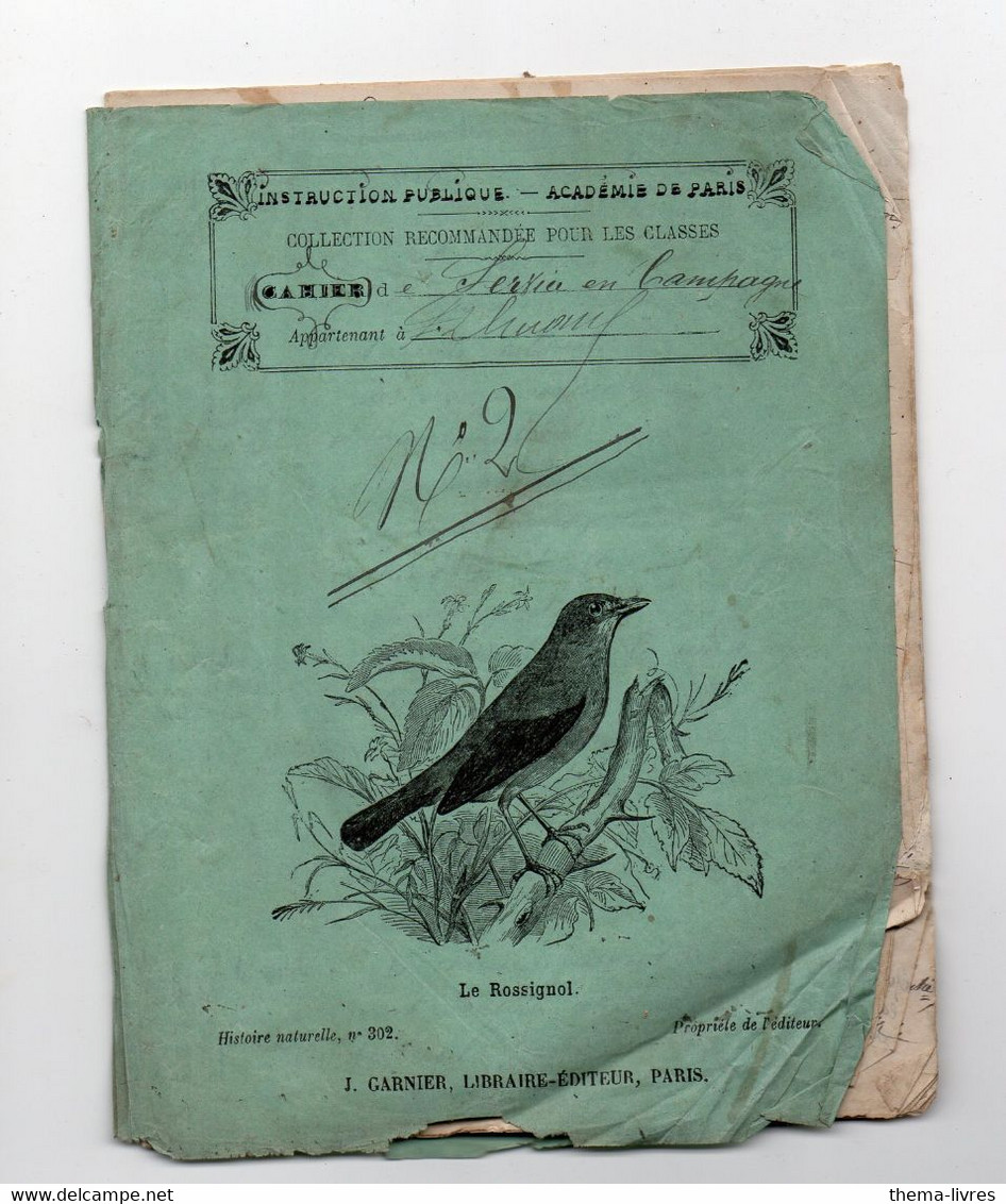 Cahier D'écolier Avec Couverture Illustrée  (XIXe ) Le Rossignol (M3478) - Protège-cahiers