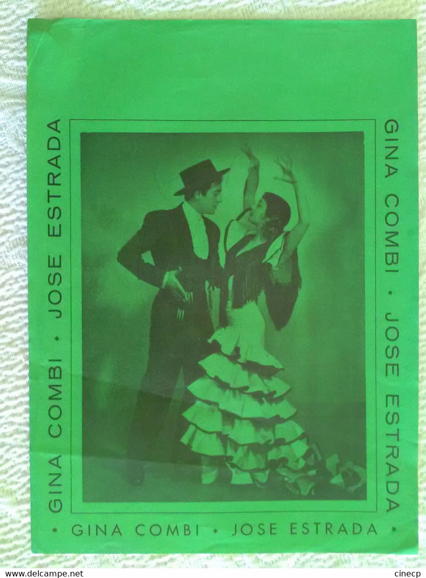 AFFICHE ORIGINALE ANCIENNE Danse Flamenco Gina Combi José Estrada Etoile Opéra Affichette Espagne 1950's - Manifesti & Poster