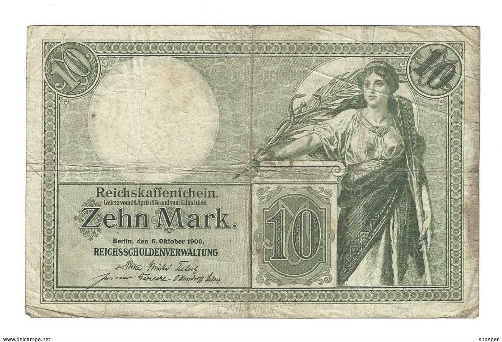 Berlin 10 Mark 6/10/1906    9 - 10 Mark