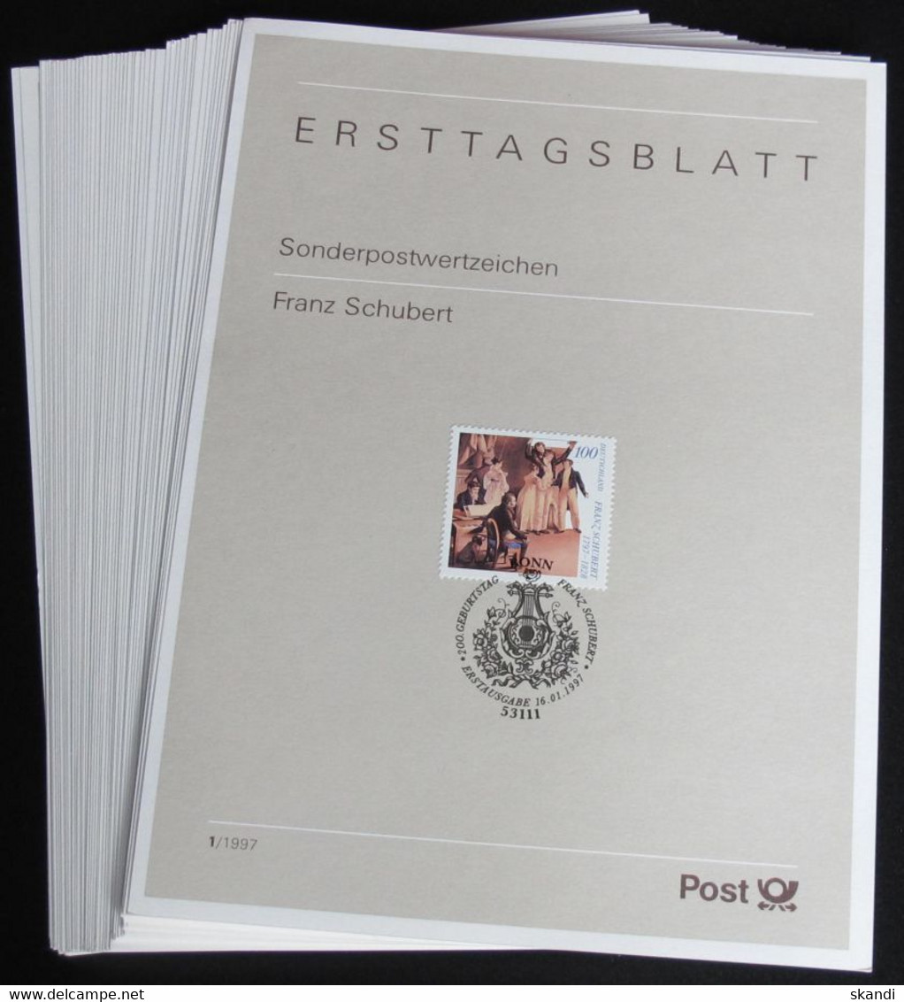 DEUTSCHLAND 1997 Mi-Nr. 1895-1964 ETB - Kompletter Jahrgang Ersttagsblätter 1-46 - 1991-2000