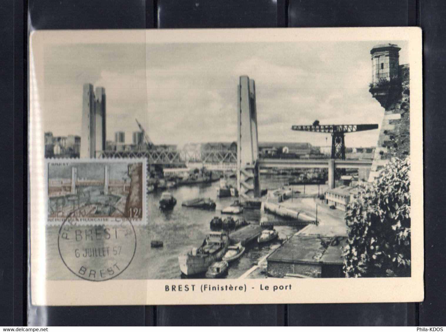 1957 " PORT DE BREST " Sur Carte Maximum N°YT 1117. Voir Les 2 Scans CM A SAISIR ! - 1950-1959