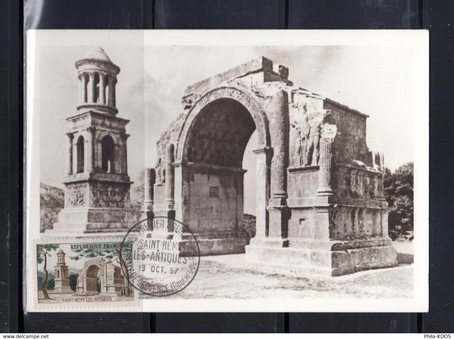 &#9989; 1957 TAMPONNEE MF " ST-REMY-LES-ANTIQUES " Sur Carte Maximum N° YT 1130. Voir Les 2 Scans. CM A SAISIR ! - Monumenti