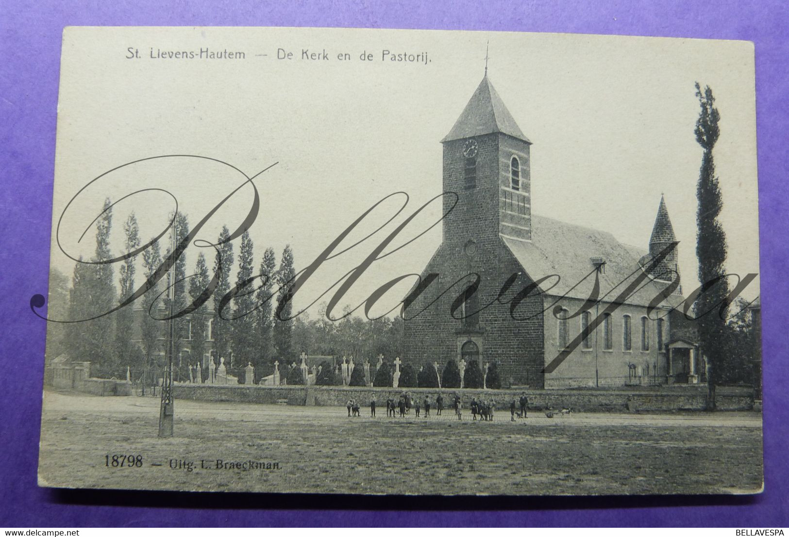 Sint-Lievens-Hautem Kerk Pastorij Uitg. Breackman 18798-1912 - Sint-Lievens-Houtem