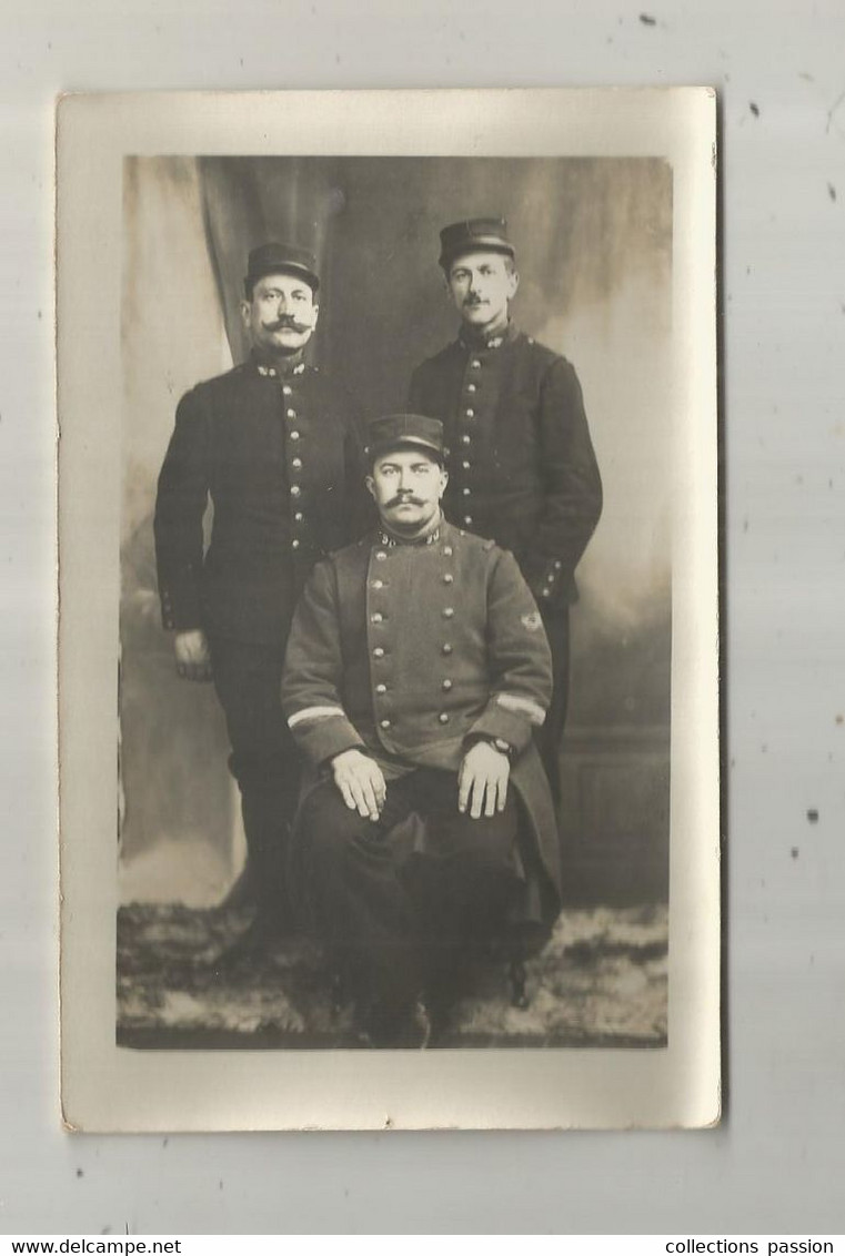 Cp, Carte Photo , Militaria , Militaires ,90 E ,SAINT MAIXENT , Voyagée 1915, 2 Scans - Personen