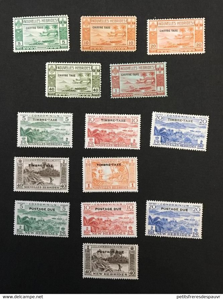 NEW HEBRIDES - 1938 & 1957 - YT Taxe 11 à 15 Et 36 à 44 (14 Valeurs)  - Neufs Sans Charnière - MNH ** - Impuestos