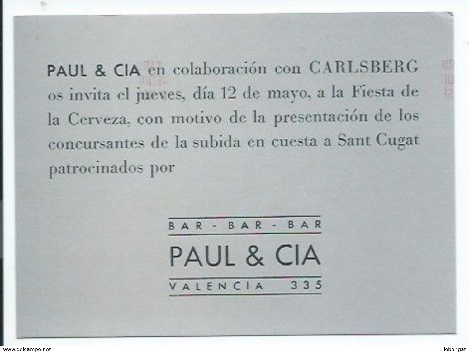 PAUL & CIA / CARLSBERG.- FIESTA DE LA CERVEZA, AÑO 1988 - Manifestazioni