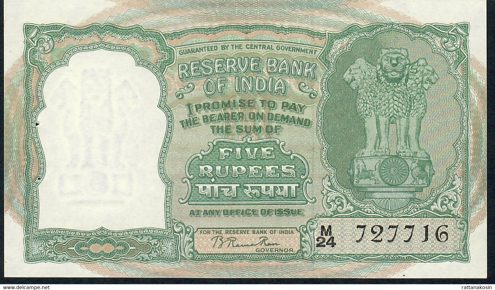 INDIA P33   5  RUPEES (1949) SIGNATURE 72  UNC.  2 Usual P.h. ! - Inde