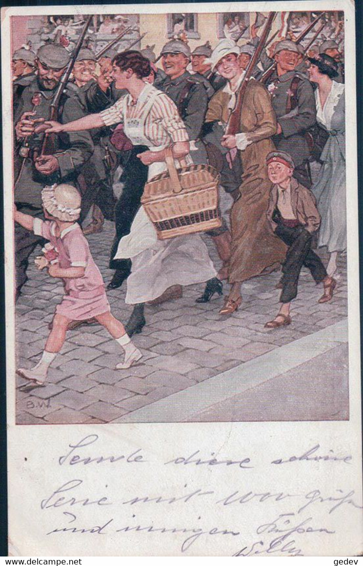 B. Wennerberg Illustrateur, Guerre 14-18, Ausmarsch, Cachet Feldpost 21.11.1915, Cachet GFP3 (7) - Wennerberg, B.