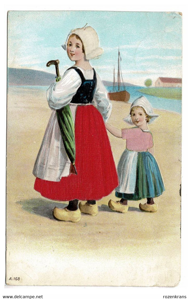 Holland Folklore Holland Hollandse Klederdracht Klompen Wooden Shoes Embossed Gaufree CPA Carte Fantaisie Fantasiekaart - Europa