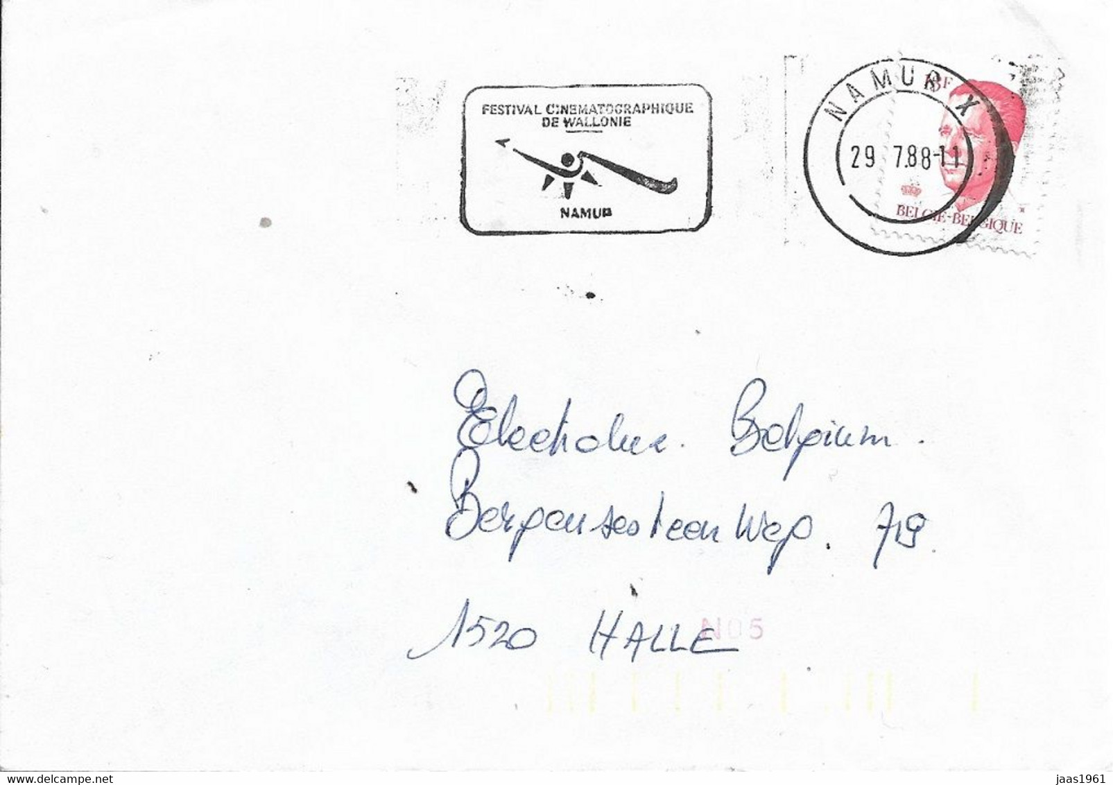 BELGIUM. POSTMARK. FILM FESTIVAL. NAMUR. 1988 - Andere & Zonder Classificatie