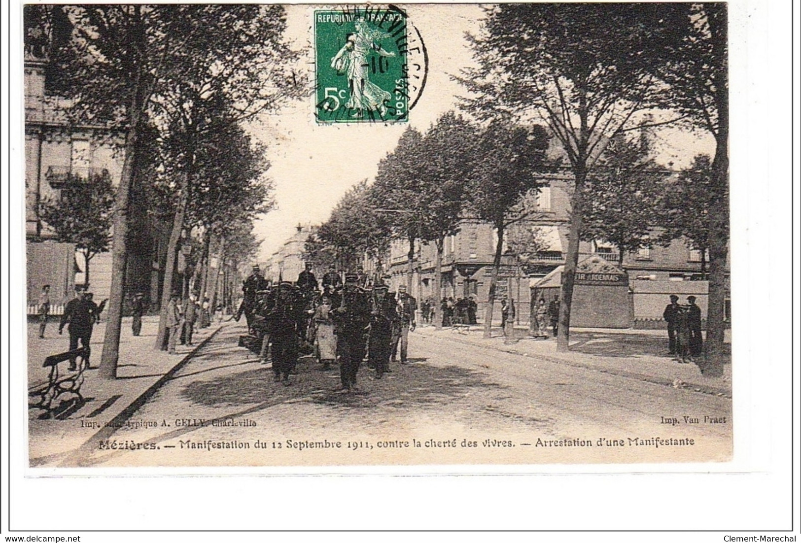 MEZIERES - Manifestation Du 12 Septembre 1911 Contre La Cherté Des Vivres Arrestation D'une Manifestante - Très Bon état - Sonstige & Ohne Zuordnung