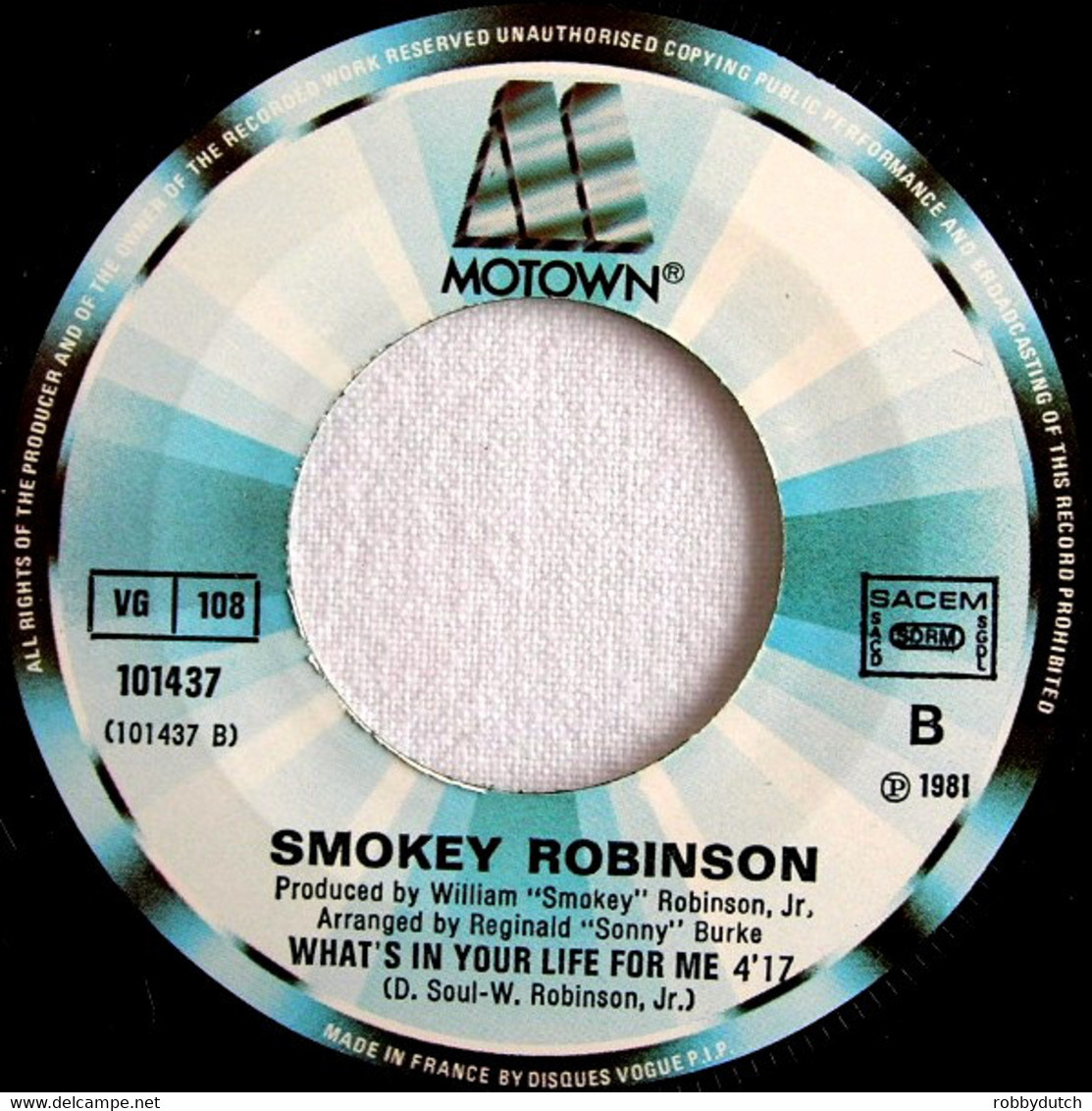* 7" *  SMOKEY ROBINSON - BEING WITH YOU (France 1981 EX-!!) - Soul - R&B