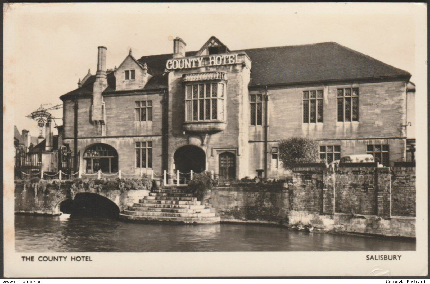 The County Hotel, Salisbury, Wiltshire, 1958 - Futcher RP Postcard - Salisbury