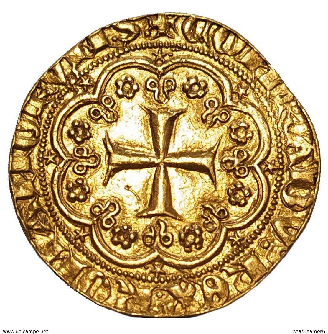 Pièce Italienne Or - République De Gênes - Doge Simone Boccanegra - Genovino - 1356-1363 AD - Monnaies Féodales