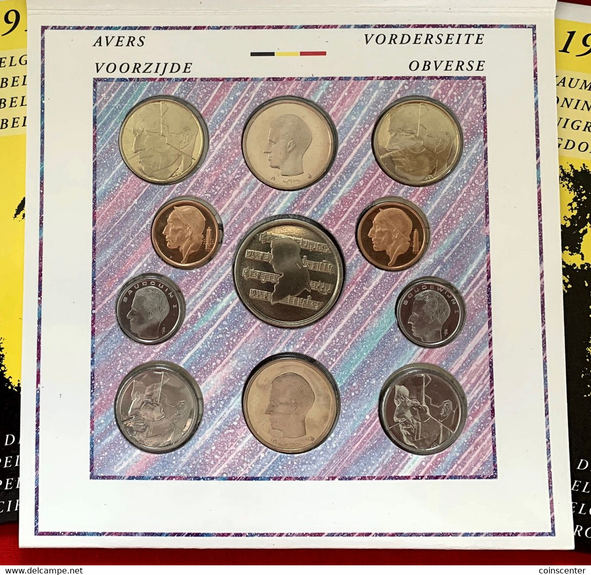 Belgium 1991 10 Coins Mint Set (+ Token) "Mozart" BU - FDEC, BU, BE & Münzkassetten