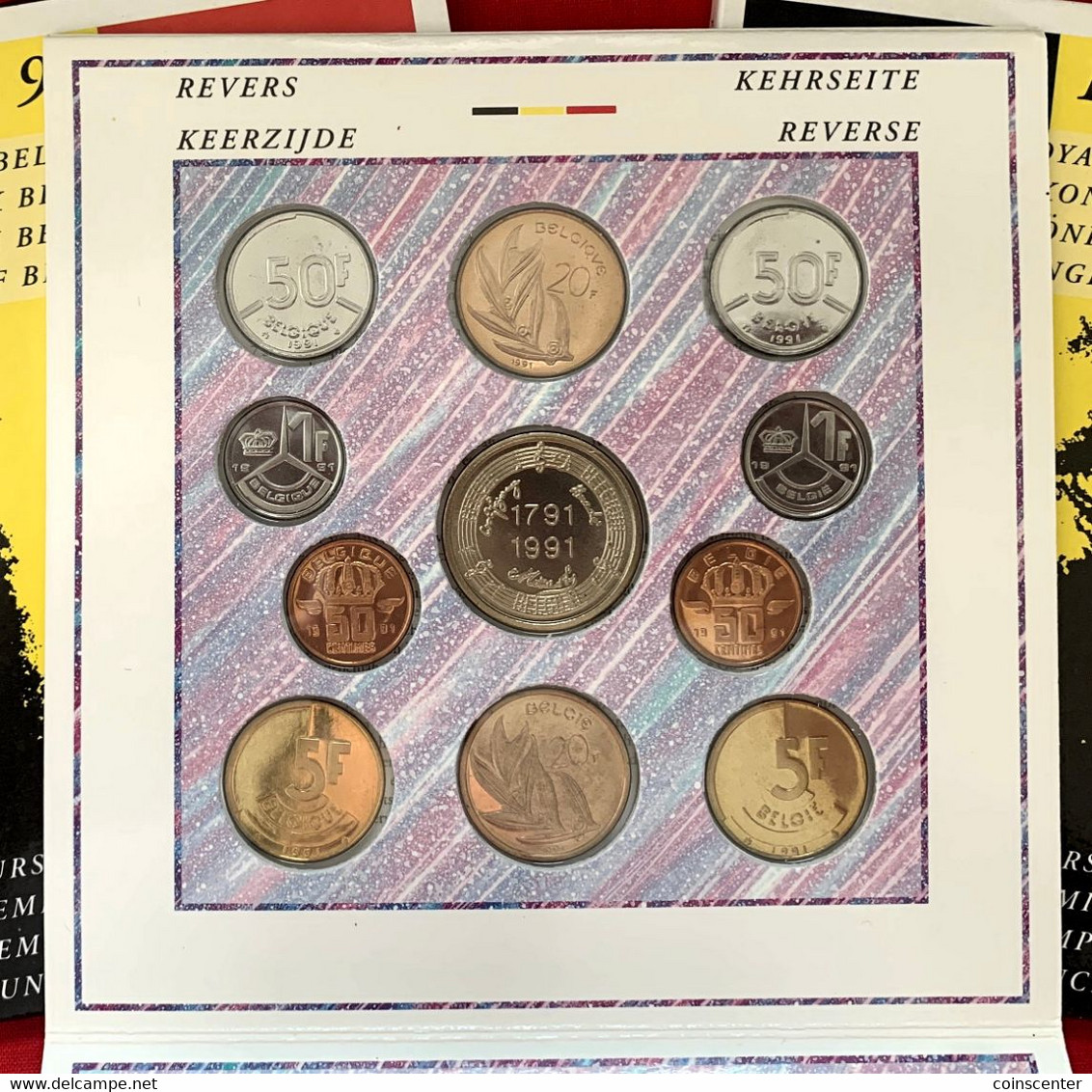 Belgium 1991 10 Coins Mint Set (+ Token) "Mozart" BU - FDC, BU, Proofs & Presentation Cases