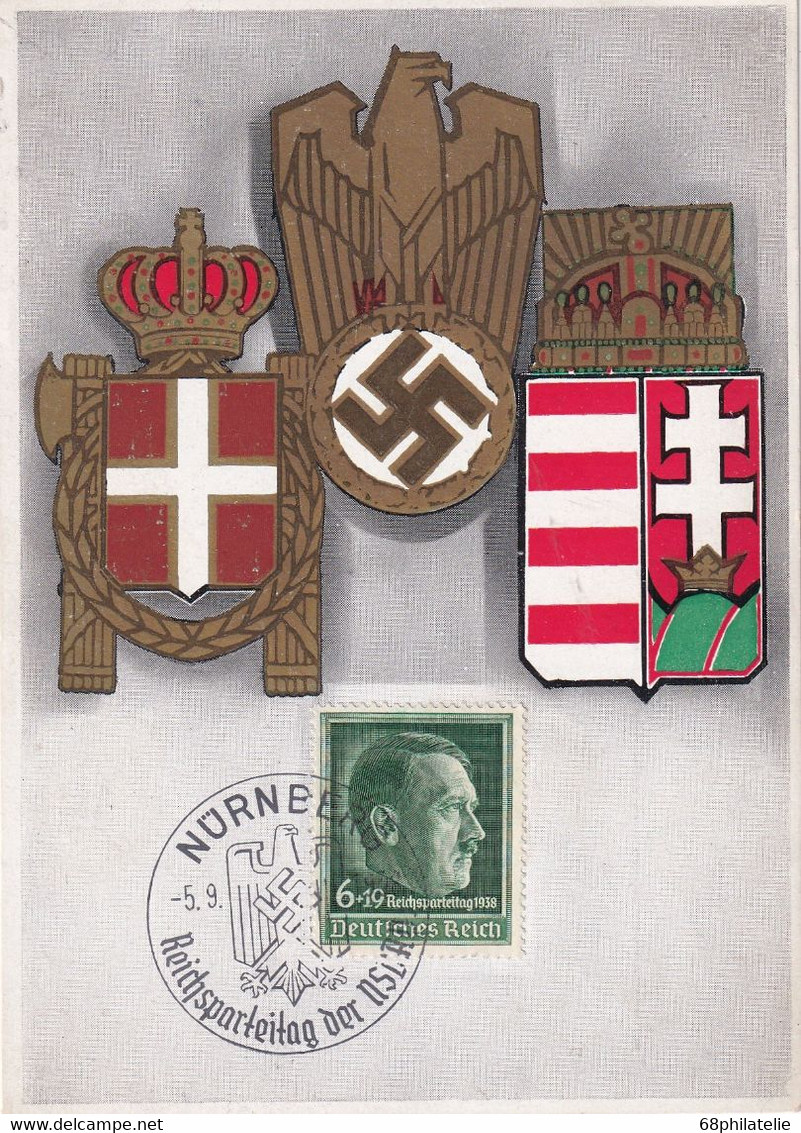 ALLEMAGNE 1938 CARTE DE NÜRNBERG - Lettres & Documents