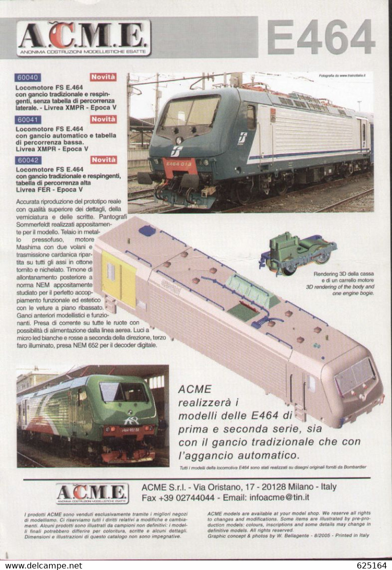 Catalogue ACME 2005.8 Novità Foglio Informativo HO 1/87 - En Italien - Non Classés