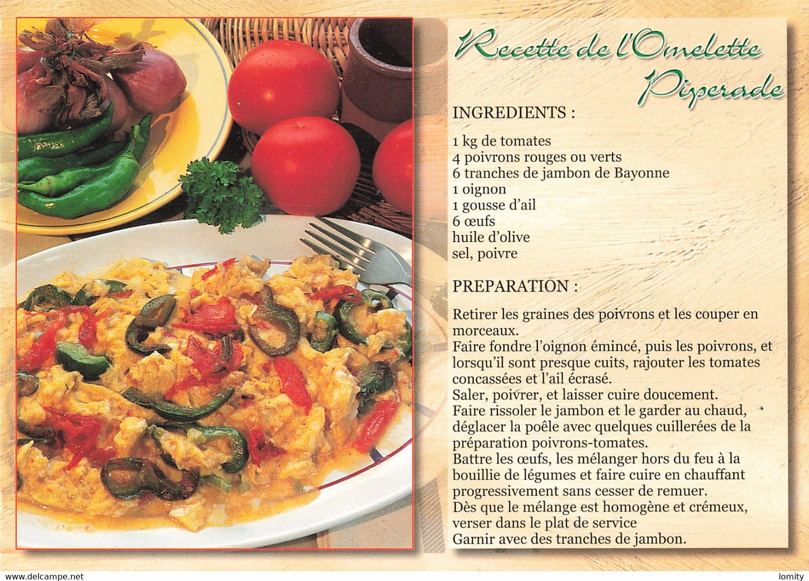 Recette De Cuisine CPM Omelette Piperade Pays Basque - Recettes (cuisine)