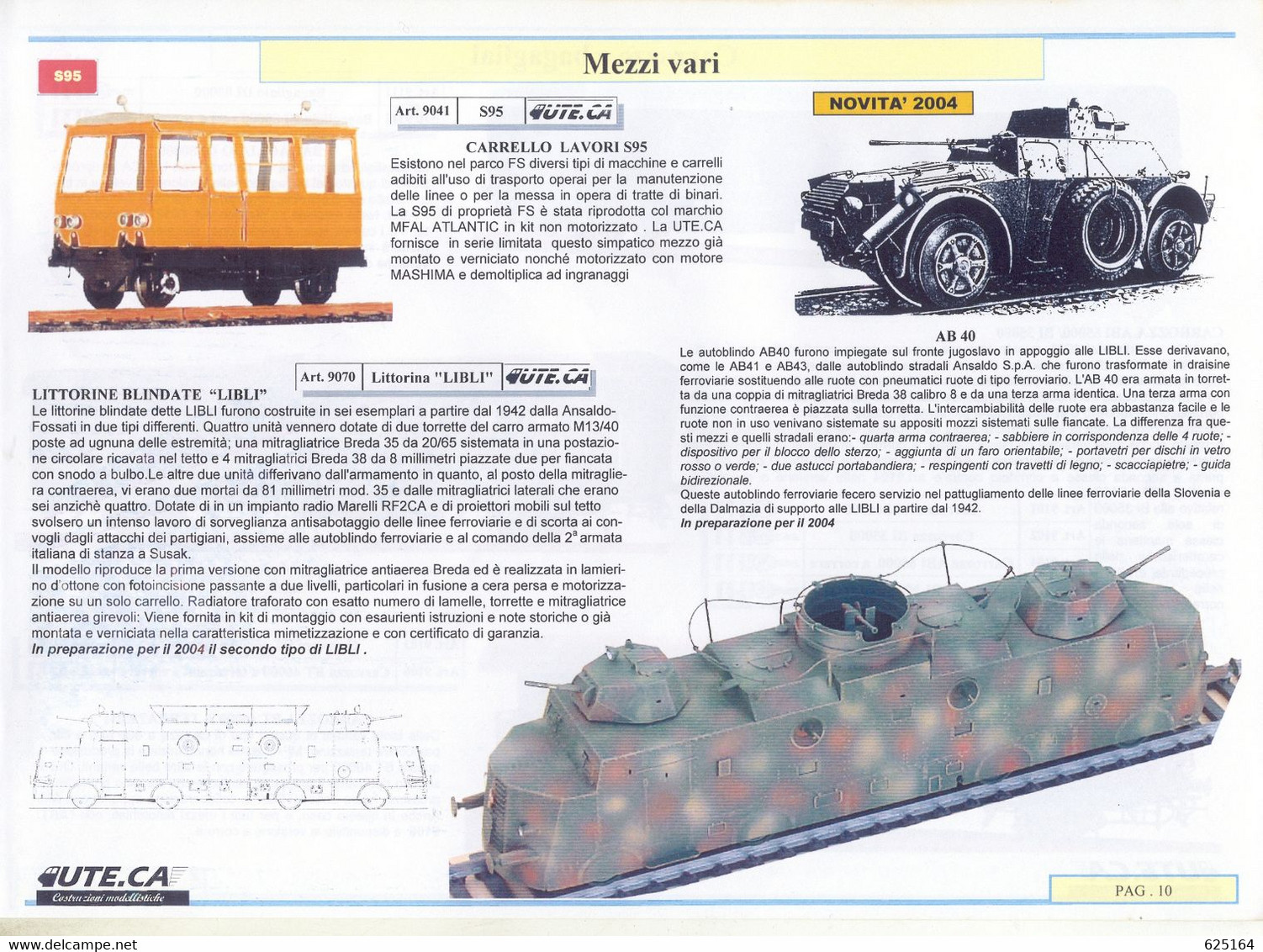 Catalogue UTE.CA/MFAL 2004 Locomotive Italiane In Kit O Montate In Ottone - En Italien - Unclassified