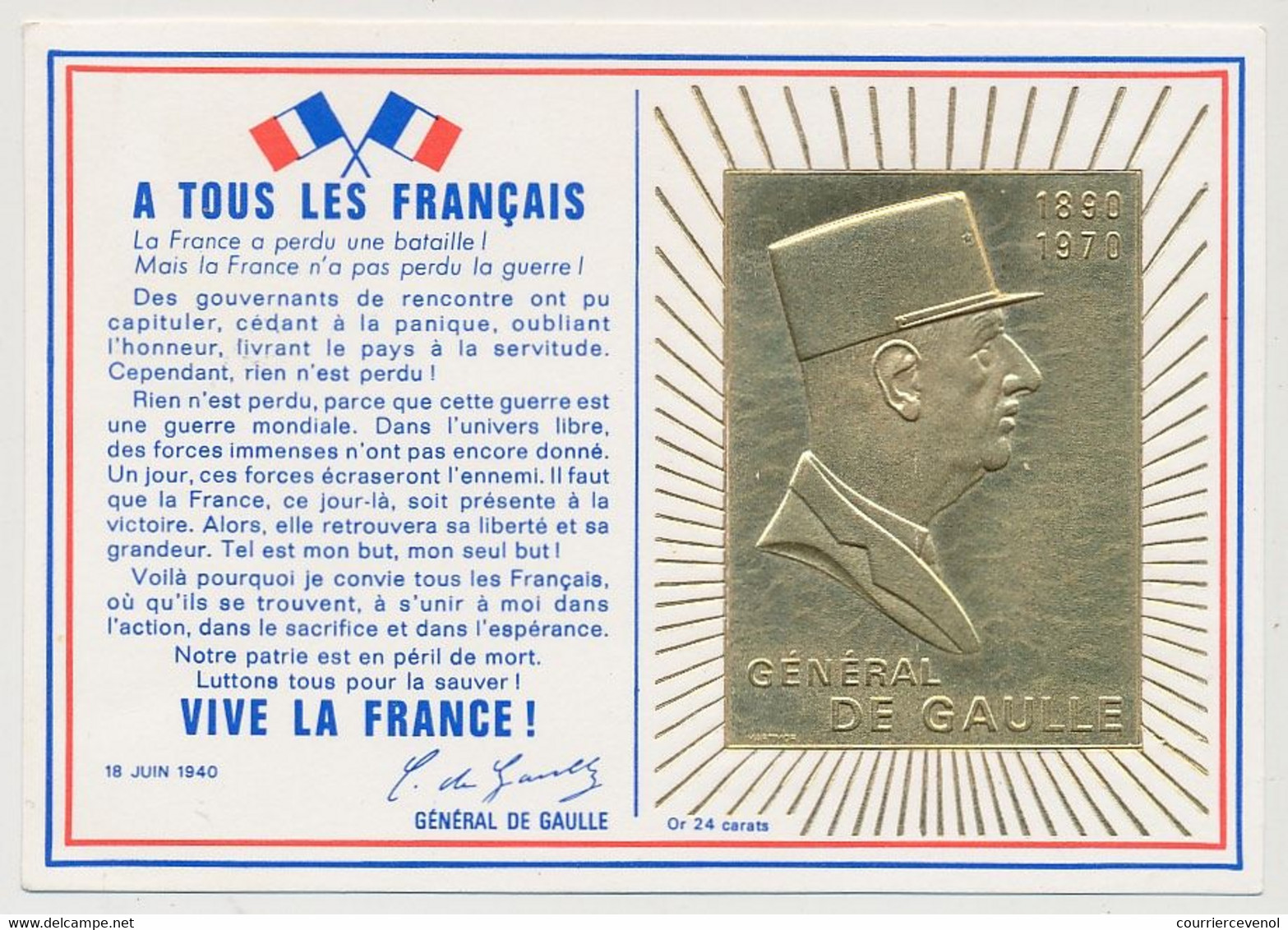 FRANCE - Carte Postale "Souscription De 10F Pour Mémorial De Colombey" - 0,50 De Gaulle Obl 9/11/1971 Colombey - De Gaulle (Général)
