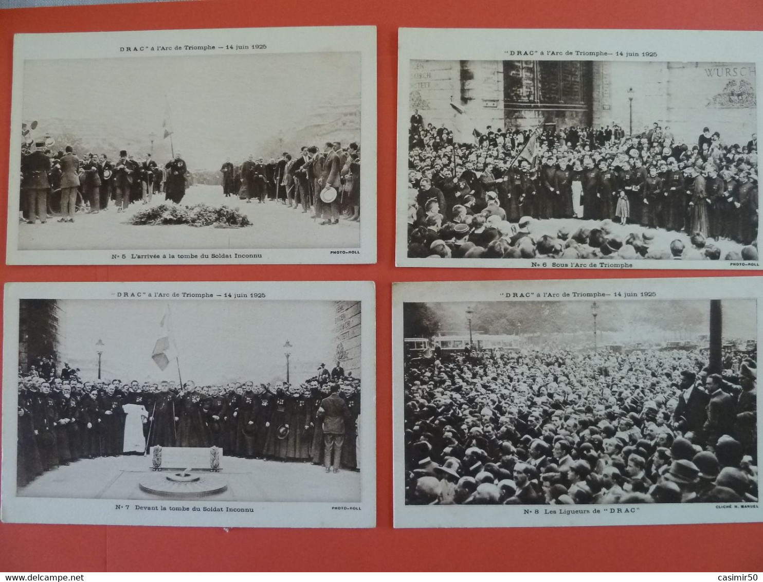 DRAC A L'ARC DE TRIOMPHE  14 JUIN 1925 - Betogingen