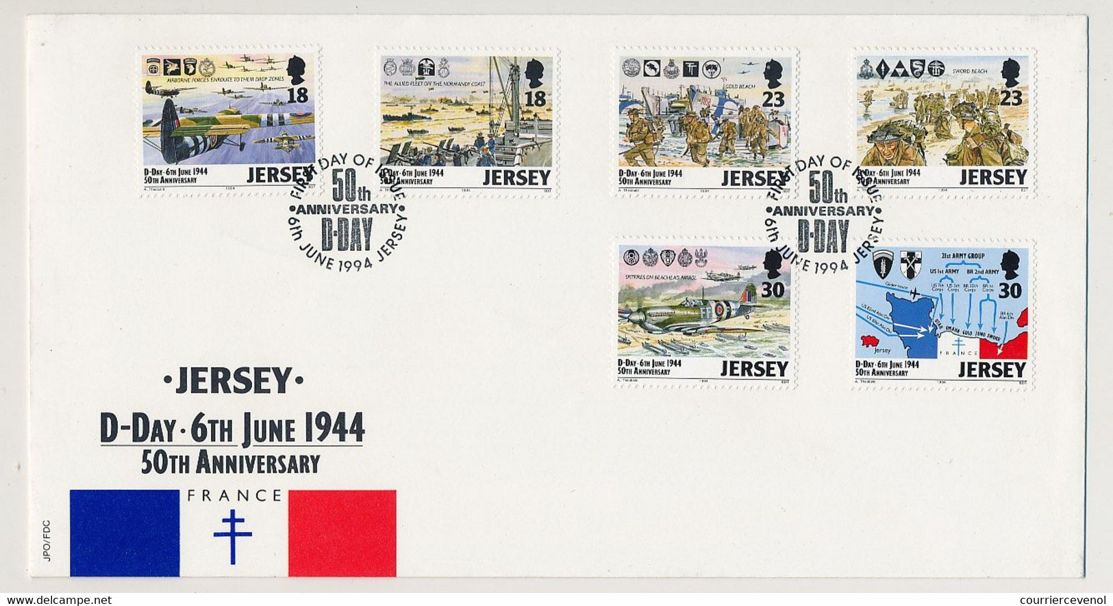 JERSEY - Env. FDC 50eme Anniversaire D-Day - 6 Juin 1994 - Jersey