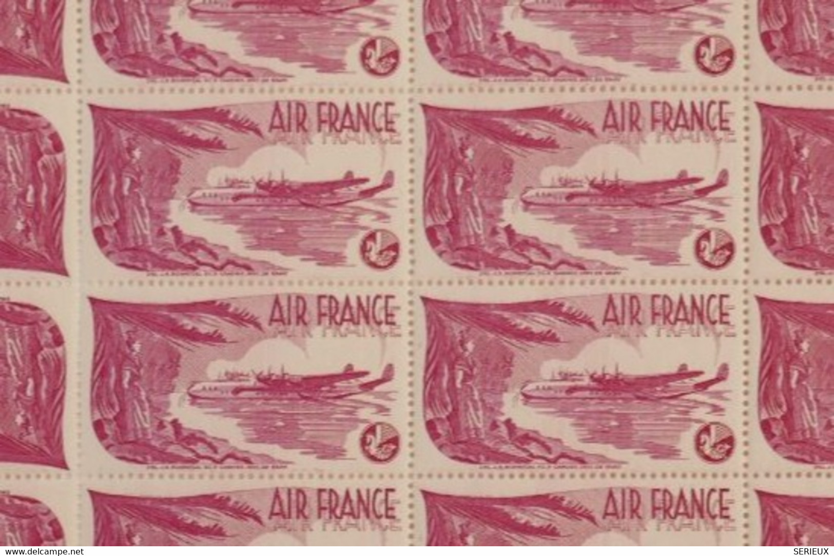 C1 FRANCE BELLE FEUILLE VIGNETTE AIR FRANCE   +35 TIMBRES +PEU  COURANT ++++ - Aviation