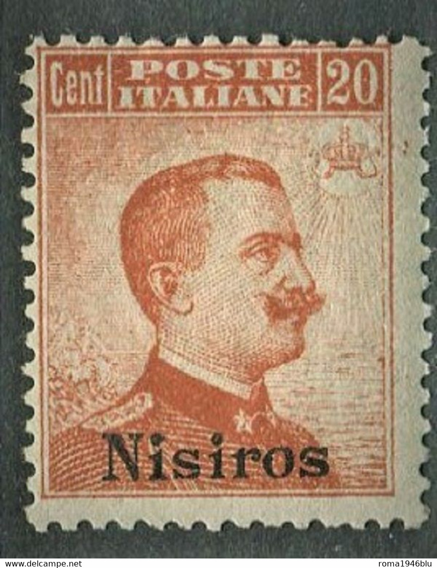 EGEO NISIRO 1917  20 C. SASSONE N. 9 ** MNH - Egeo (Nisiro)