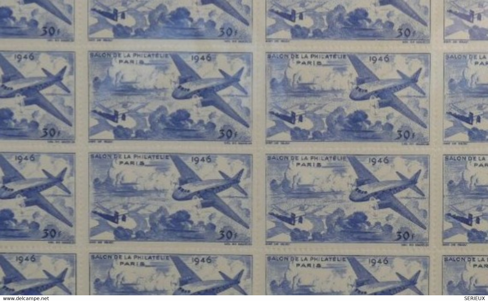 C1 FRANCE BELLE FEUILLE VIGNETTES  1946  SALON DE LA  PHILATELIE PARIS   + 35 TIMBRES 50 FR +PEU  COURANT ++++ - Aviación