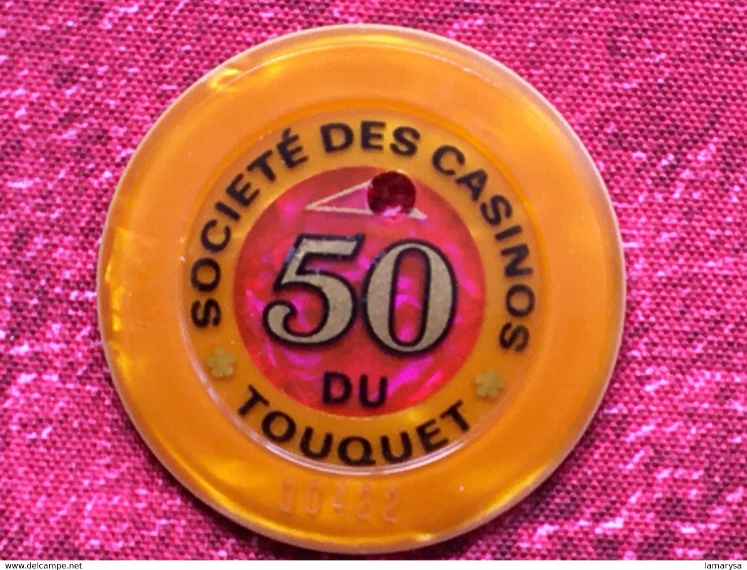 Rare Ancien Jeton En Francs Société Des Casinos Du Touquet Paris Plage-50 Du-Jeu Casino-CHIP TOKENS COINS GAMING-France - Casino