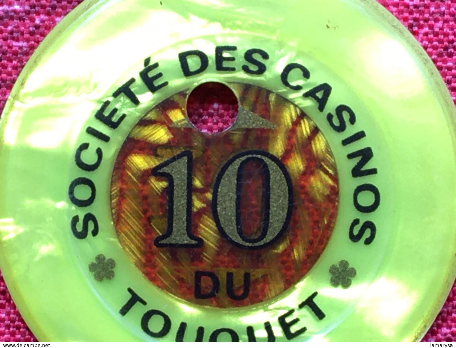 Rare Ancien Jeton En Francs Société Des Casinos Du Touquet Paris Plage-10 Du-Jeu Casino-CHIP TOKENS COINS GAMING-France - Casino