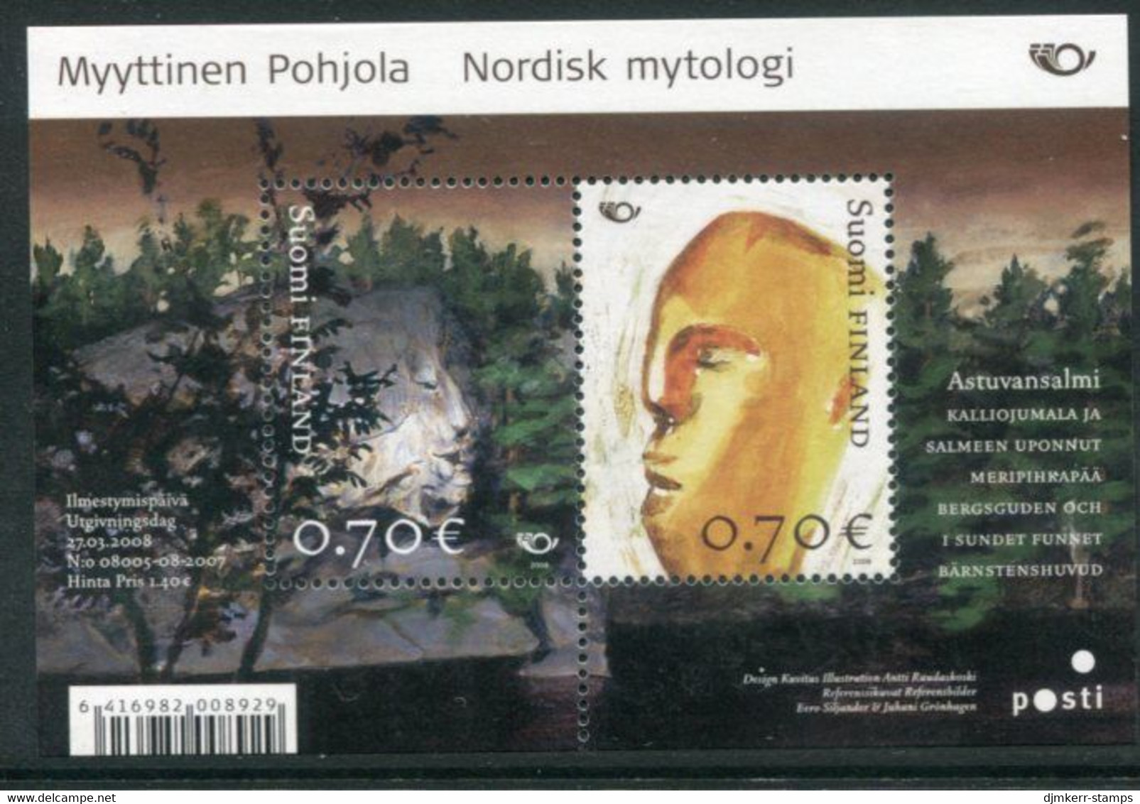 FINLAND 2008 Nordic Mythology Block MNH / **  Michel Block 49 - Unused Stamps