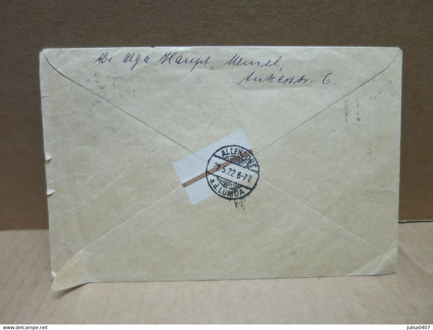 MEMEL Enveloppe Recommandée Oblitérée Vers Allendorf 1922 - Cartas & Documentos