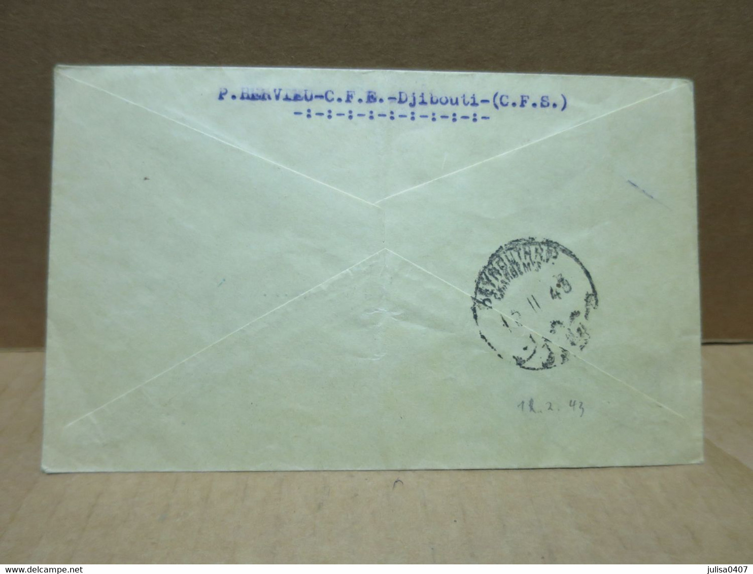 GUERRE 1939-45 Lettre Recommandée Par Avion Vers Beyrouth Cachet France Libre 1943 - Storia Postale