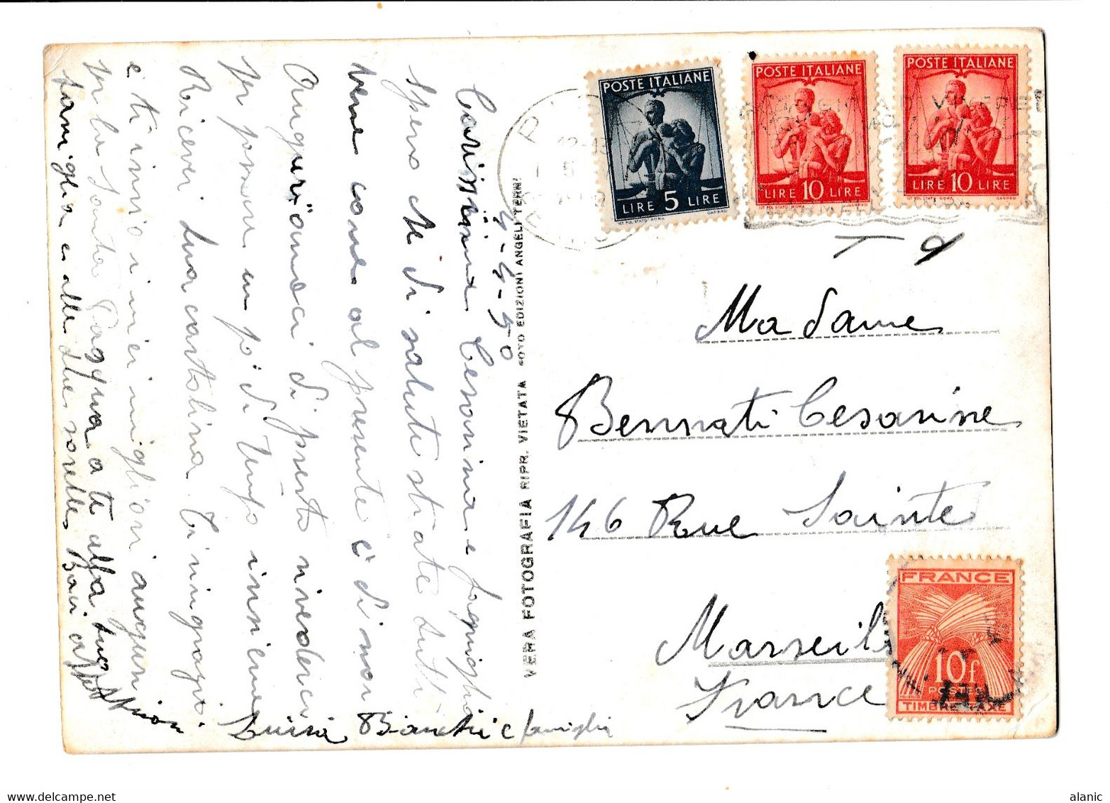 FRANCE TAXE  LOT DE 3 CPSM D'ITALIE-N°86//N°92//N°99 (3 Périodes Différentes ) - Autres & Non Classés