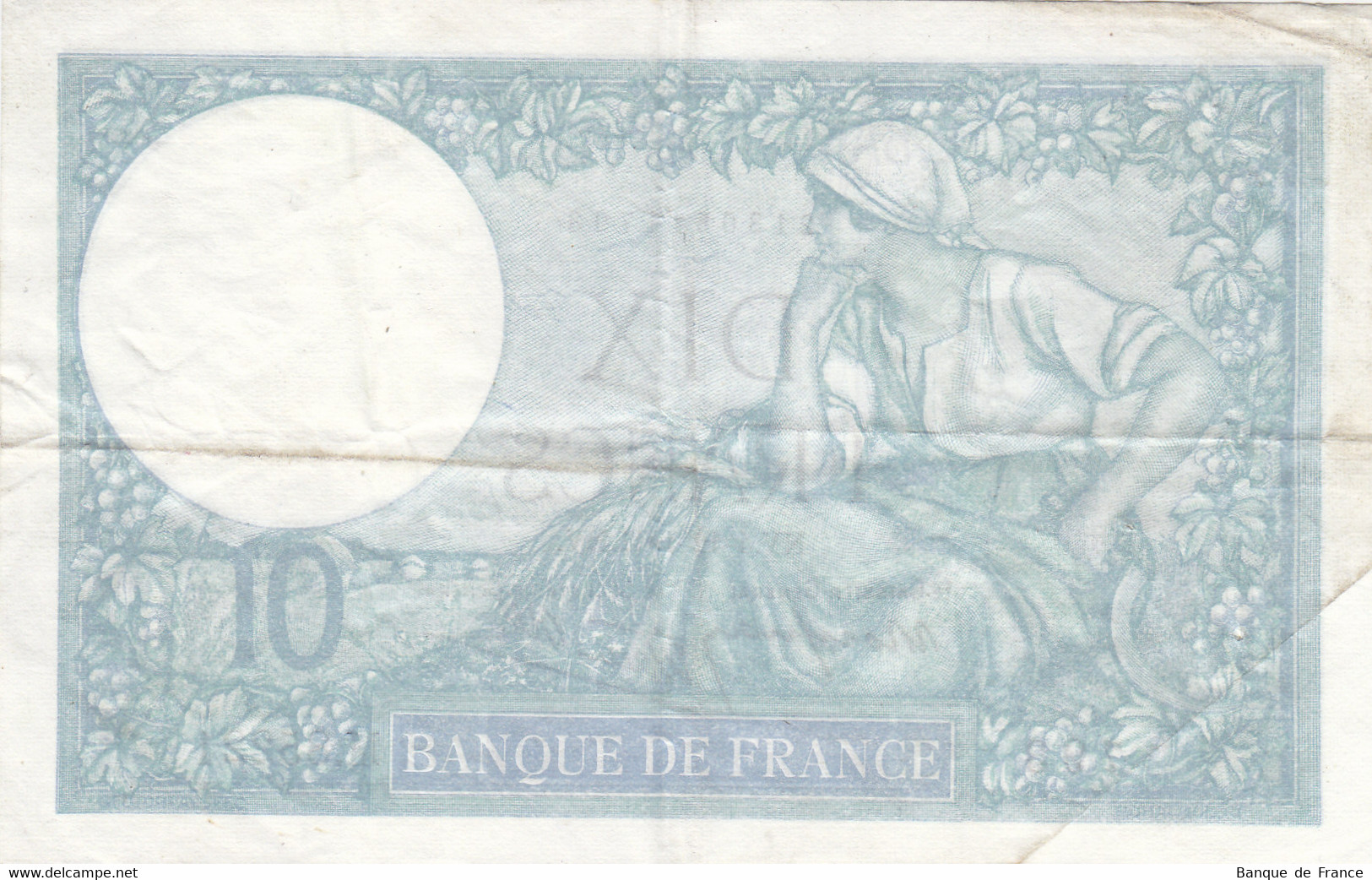 Billet 10 F Minerve Du 4-12-1941 FAY 07.30 Alph. M.85221 -1 épinglage - 10 F 1916-1942 ''Minerve''