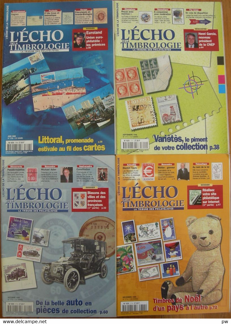 REVUE L'ECHO DE LA TIMBROLOGIE Année 1998  (n° 1709, 1711, 1712, 1714) - Français (àpd. 1941)