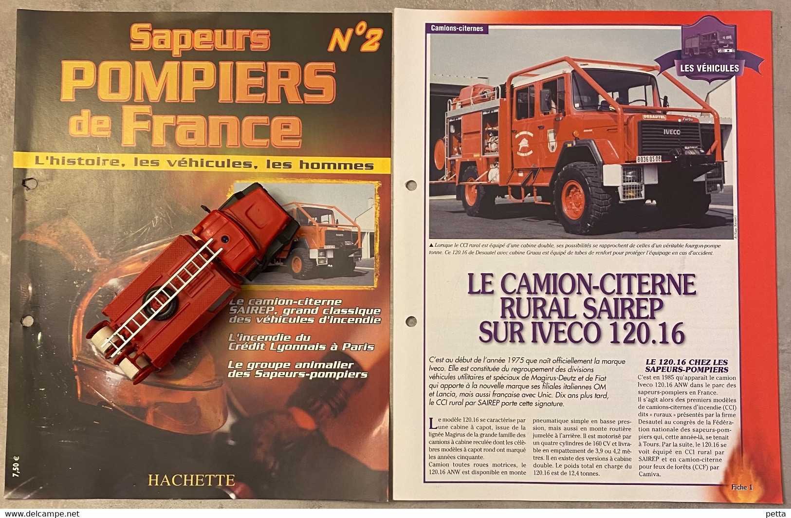 Sapeurs Pompiers De France N*2/ Camion-Citerne Rural CCR/ Solido / Avec Fascicule Sans Boîte D’origine / Vendu En L’état - Andere & Zonder Classificatie