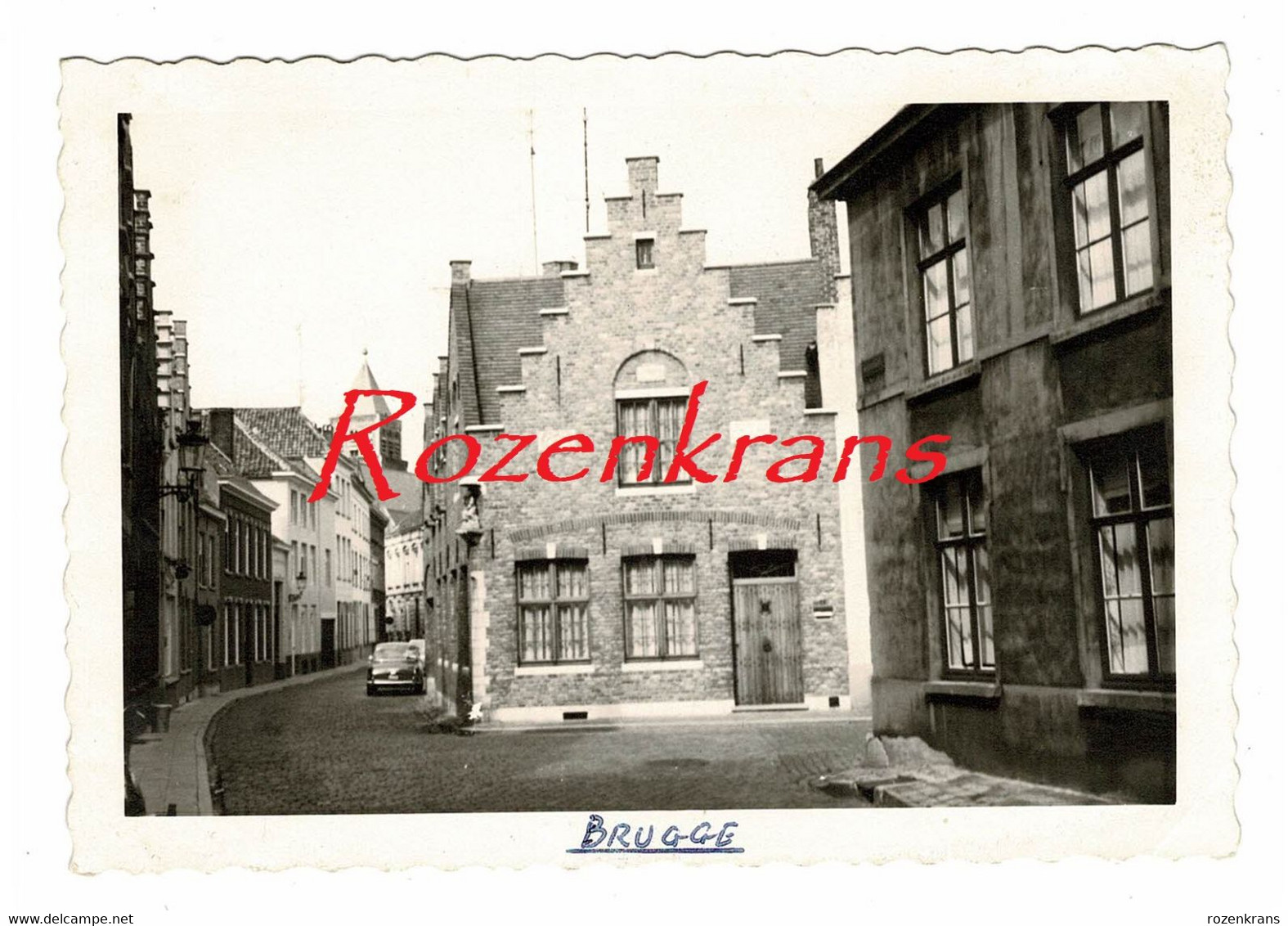 Unieke Oude Foto Brugge Hoek Moerstraat Ontvangersstraat ZELDZAAM Gedateerd 1957 - Brugge