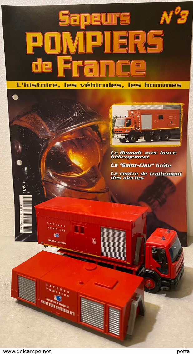 Sapeurs Pompiers De France N*3/ Camion Porteur + Berce / Solido / Avec Fascicule Sans Boîte D’origine / Vendu En L’état - Sonstige & Ohne Zuordnung