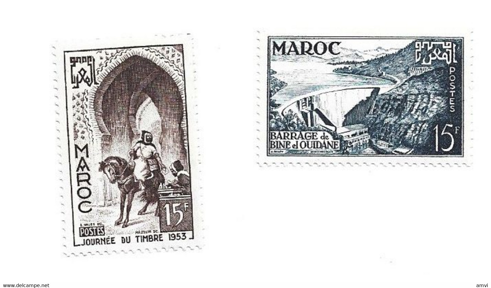 22- 5 - 1097 N°323/4** Journée Du Timbre, Barrage De Bine El Ouidane 1953 - Unused Stamps